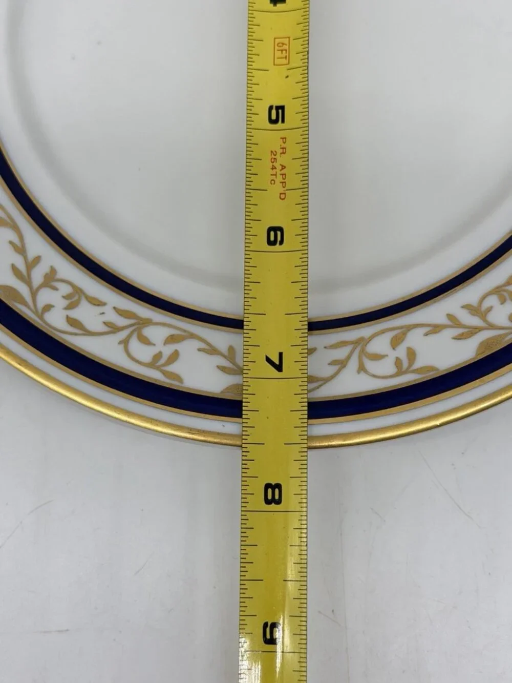 Vintage German Reichenbach Cobalt 24k Gold Leaf & Vine Overlay Lunch Plates SEE